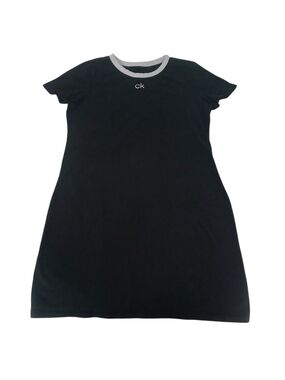 Calvin Klein Logo Ringer Mini Dress | Black & White Medium